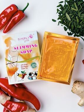 New Slimming Soap Ginger Red Pepper Green Tea 100% Natural All Skin Cruelty-free